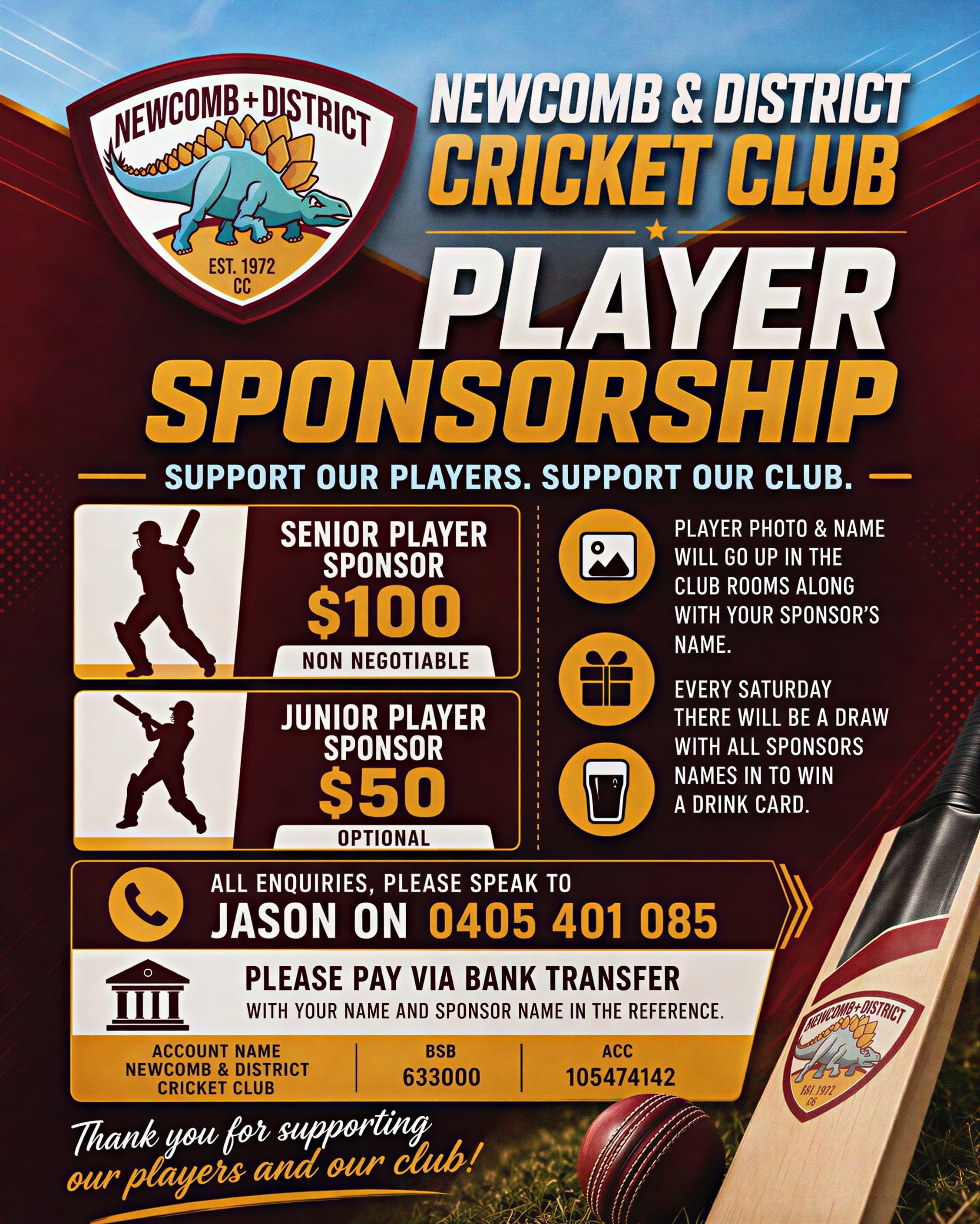 Support a Dino Player in 2026/27