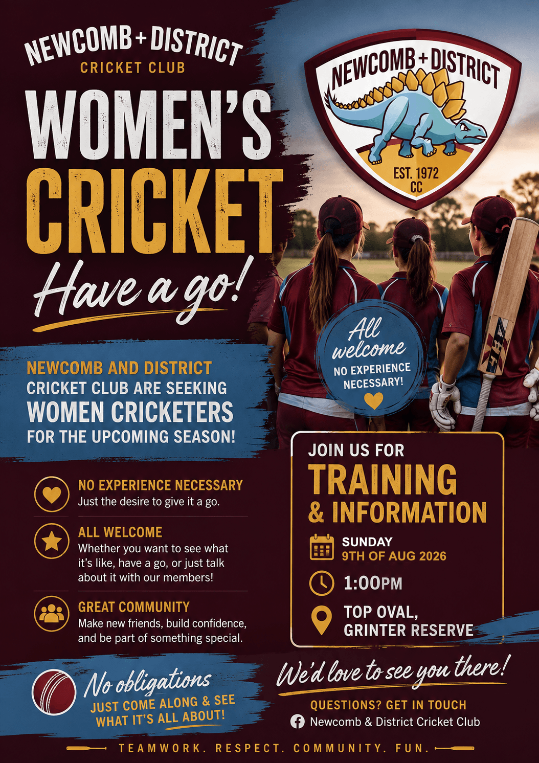 Women’s Cricket Come and Try Day