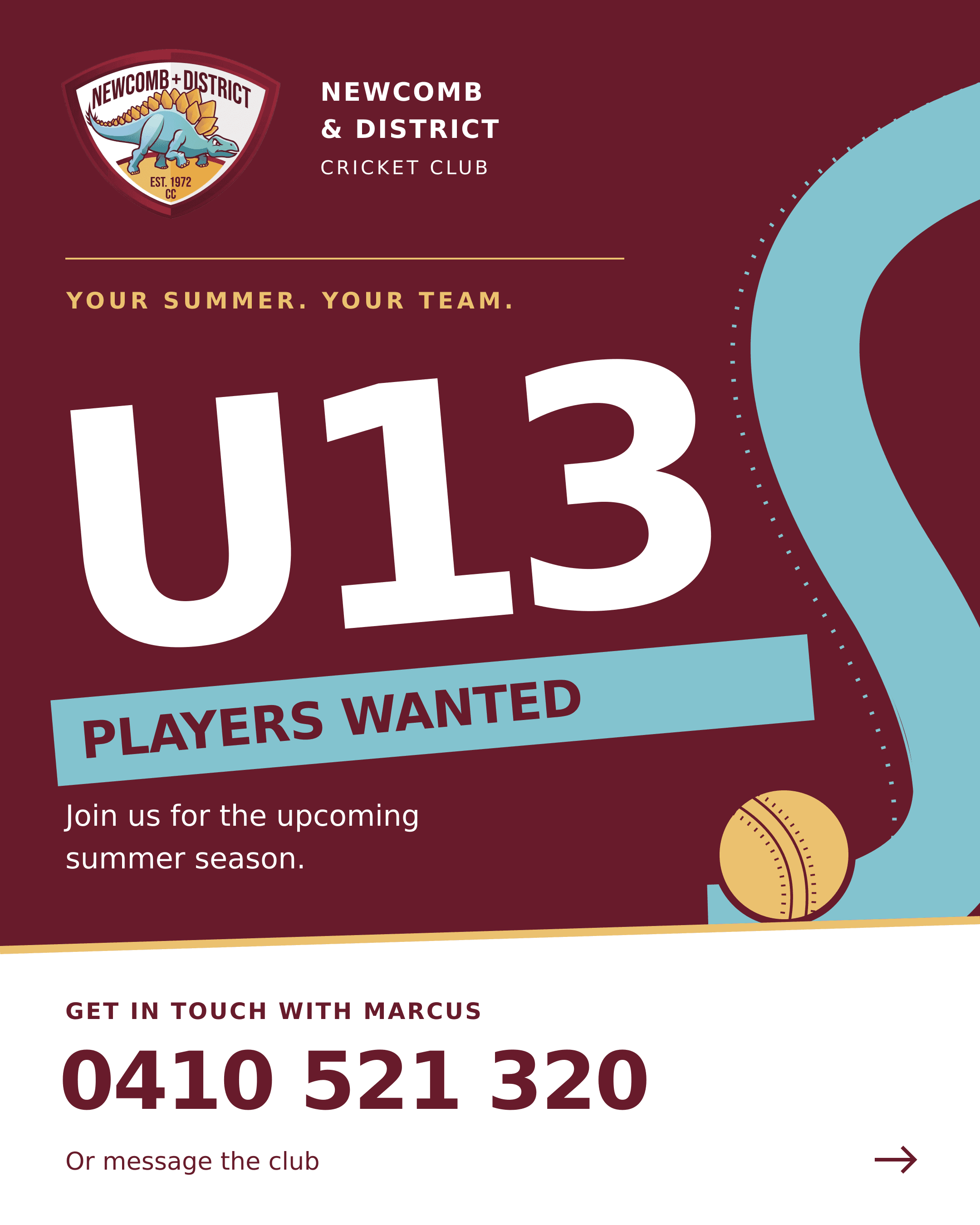 U13 players wanted: your summer, your team