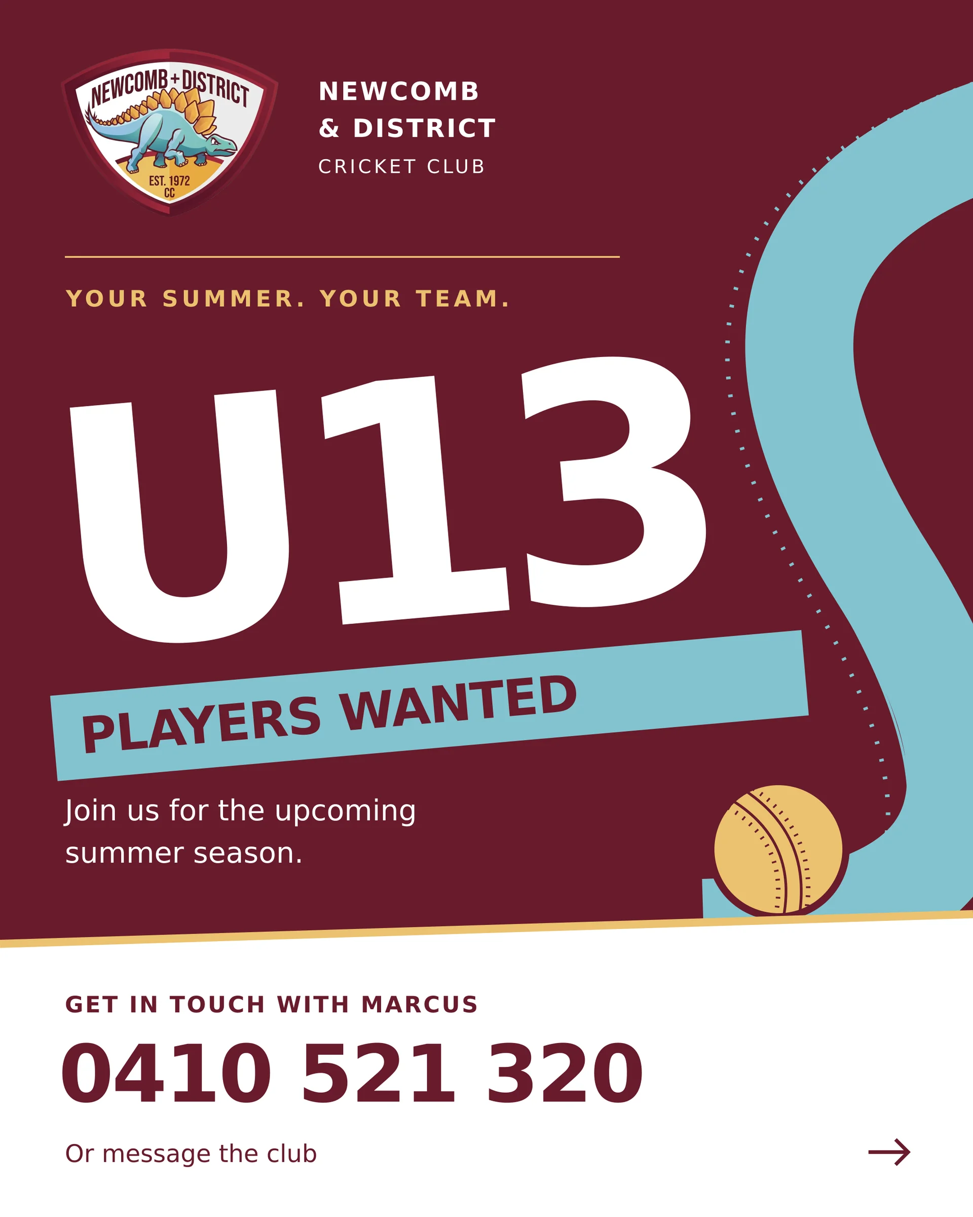 U13 players wanted: your summer, your team