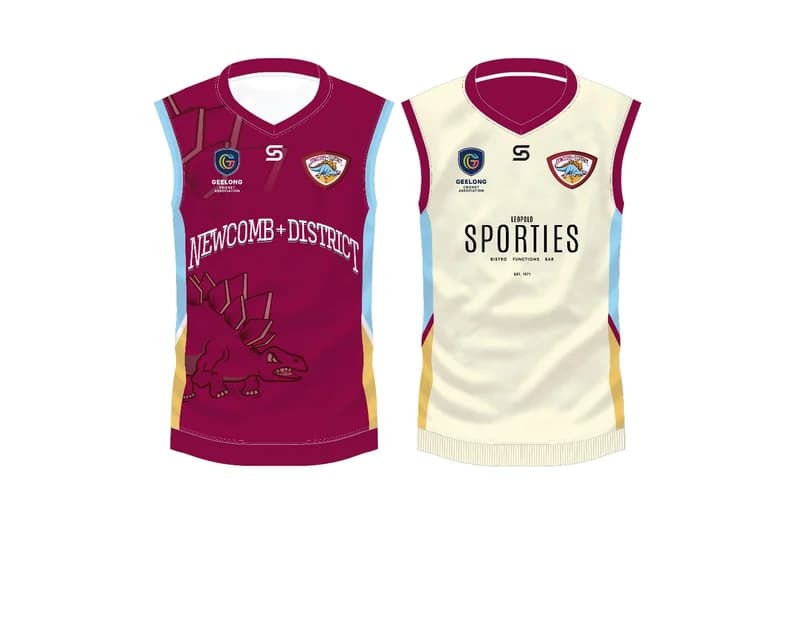 Front artwork for the maroon and crème sides of the reversible NDCC playing vest.