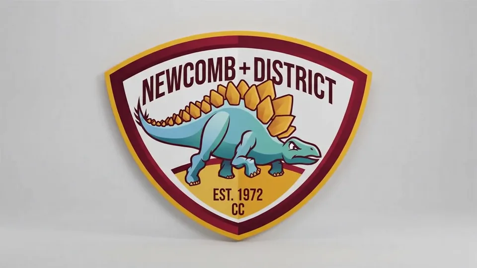 Newcomb and District Cricket Club dinosaur badge